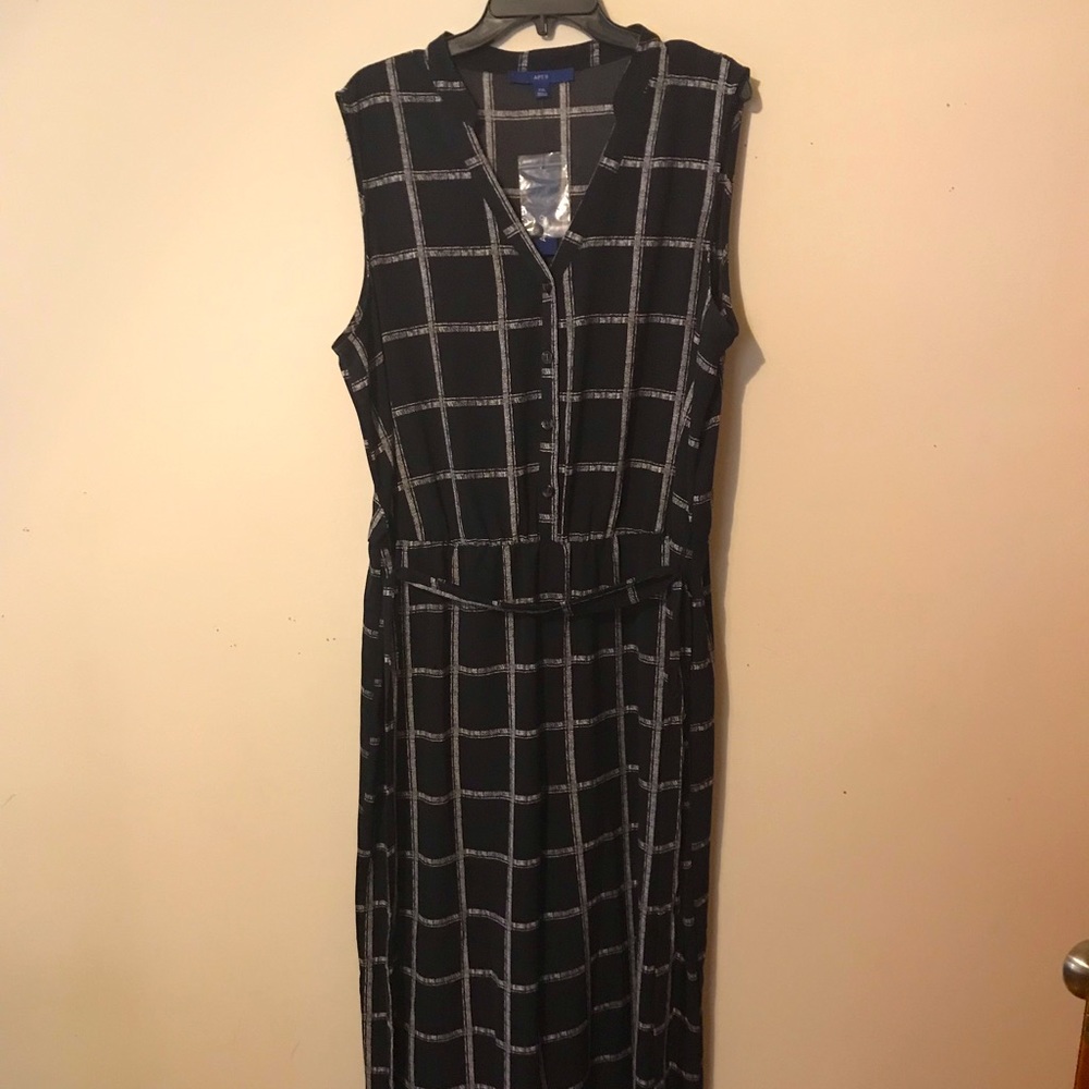 Black and white plaid jumpsuit